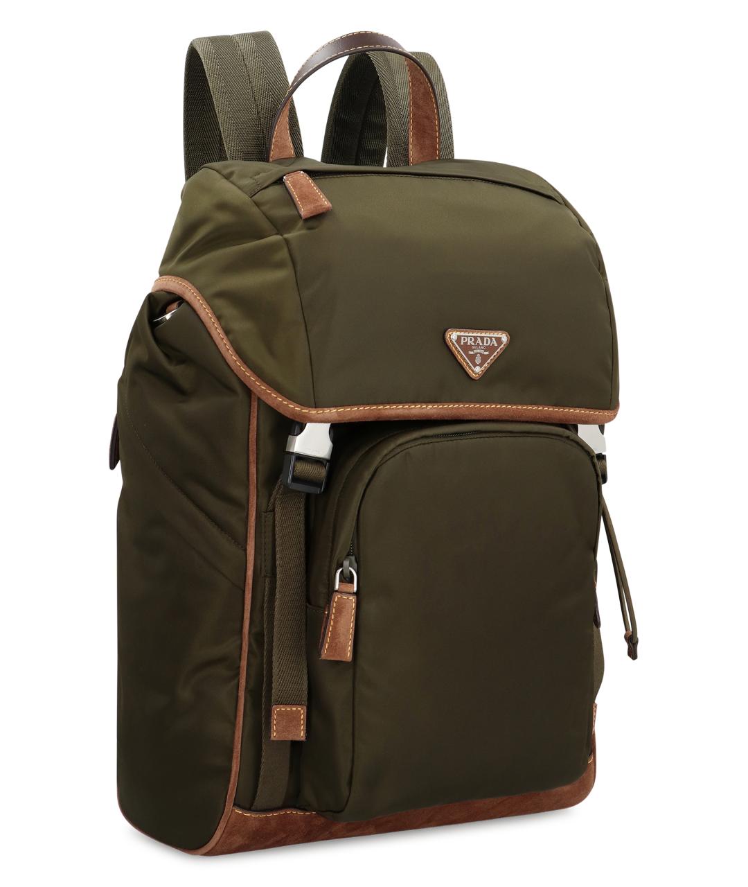 PRADA Зеленый синтетический рюкзак, фото 3