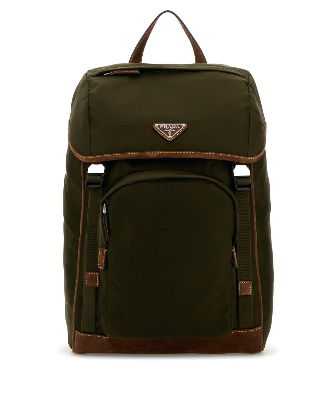 PRADA Зеленый синтетический рюкзак, фото 1
