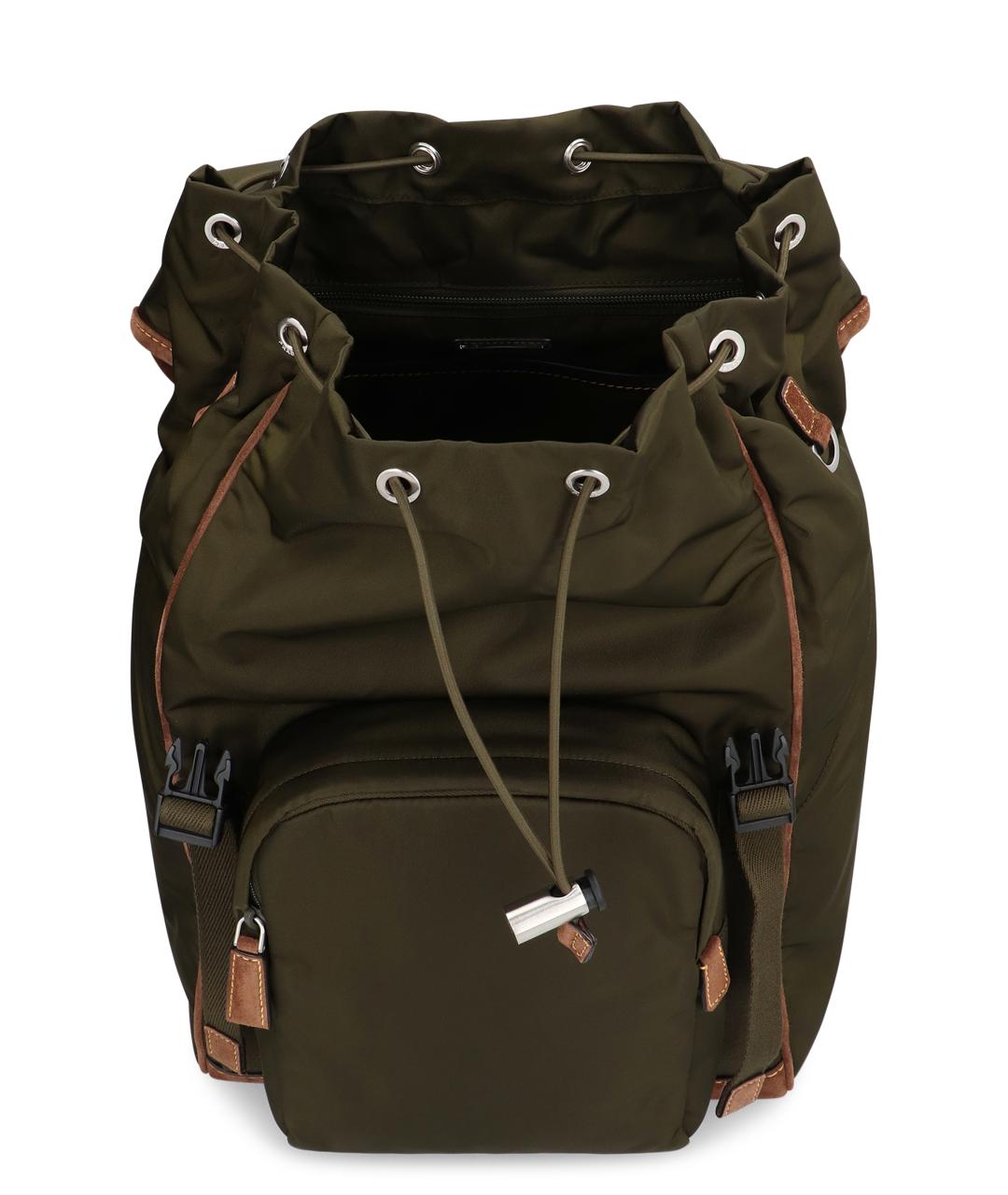 PRADA Зеленый синтетический рюкзак, фото 5