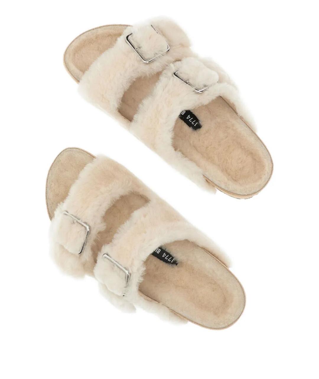 BIRKENSTOCK Бежевые кожаные сандалии, фото 4