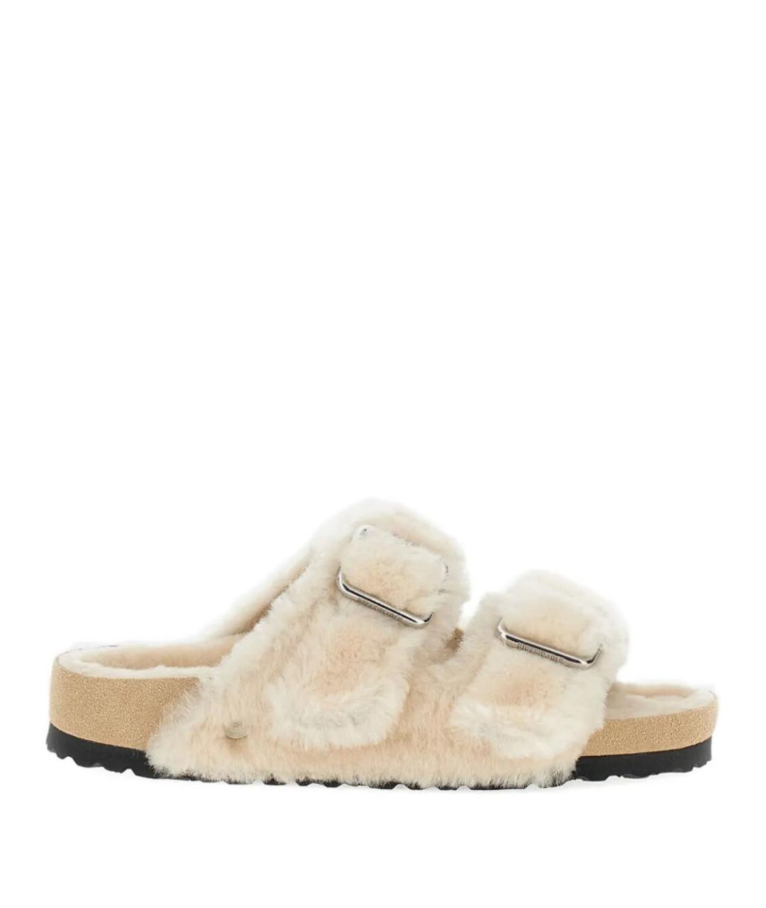 BIRKENSTOCK Бежевые кожаные сандалии, фото 1