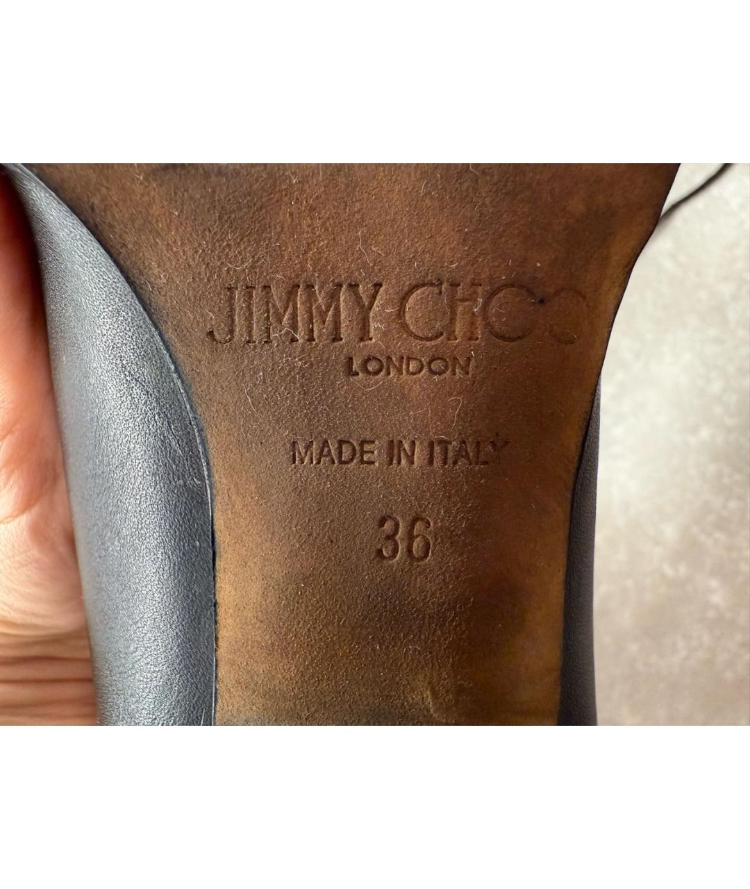 JIMMY CHOO Черные кожаные сапоги, фото 7