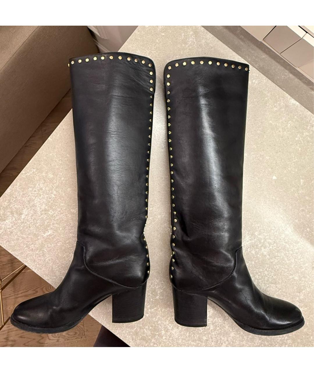 JIMMY CHOO Черные кожаные сапоги, фото 5
