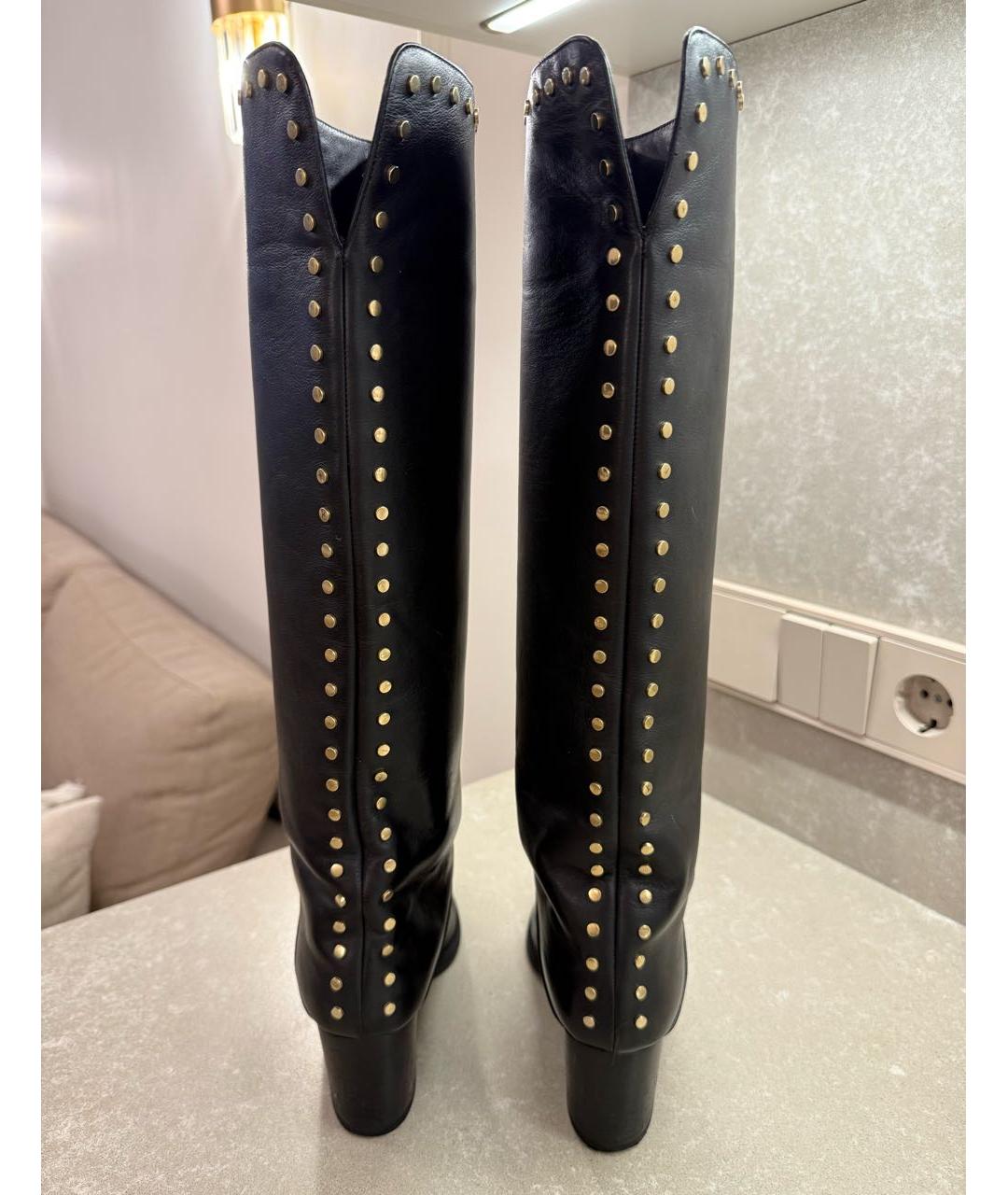 JIMMY CHOO Черные кожаные сапоги, фото 4