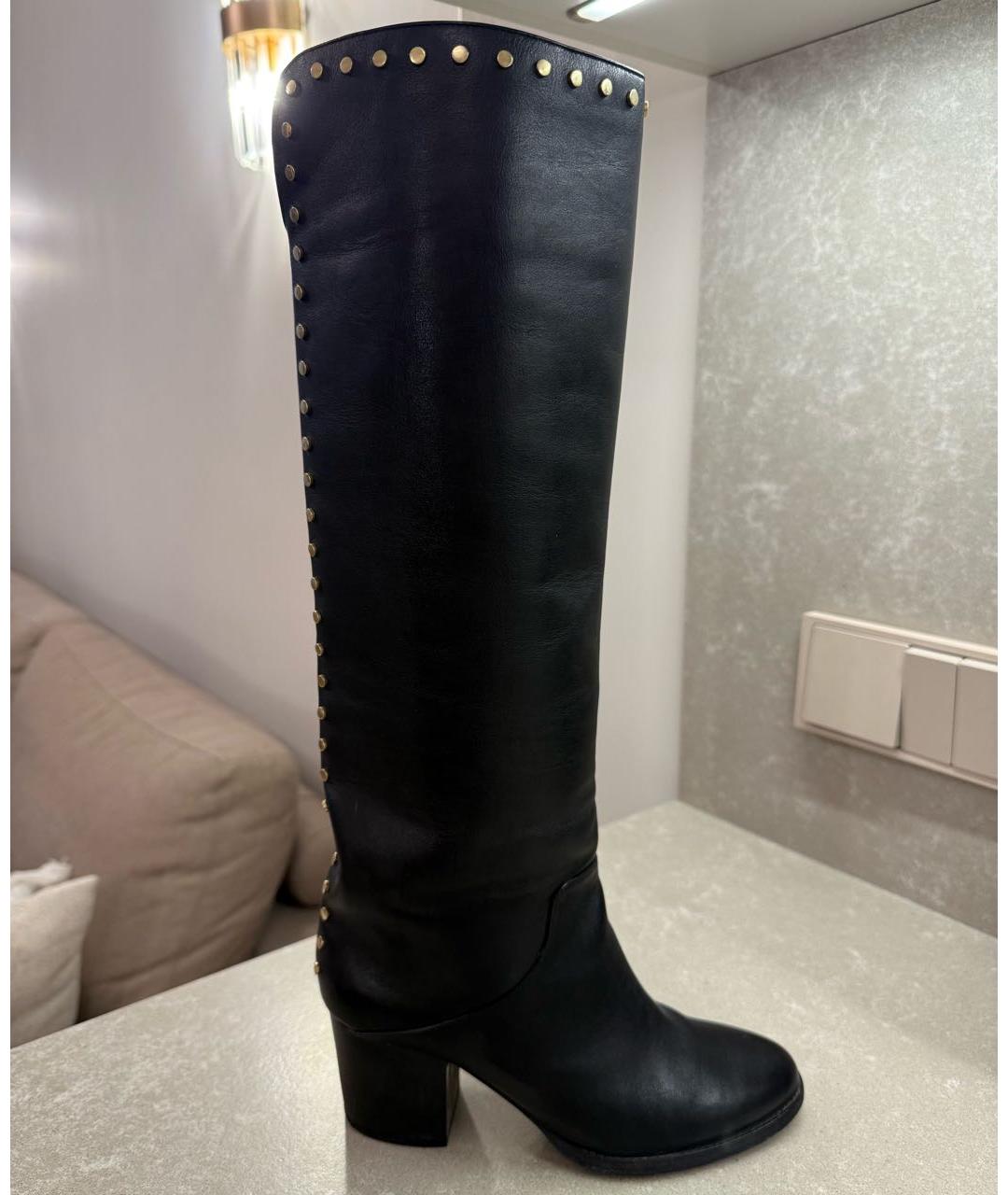 JIMMY CHOO Черные кожаные сапоги, фото 8