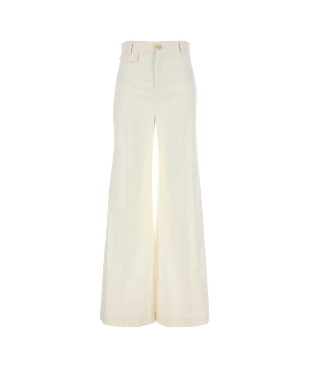 CHLOE Бежевые хлопковые прямые брюки, фото 1