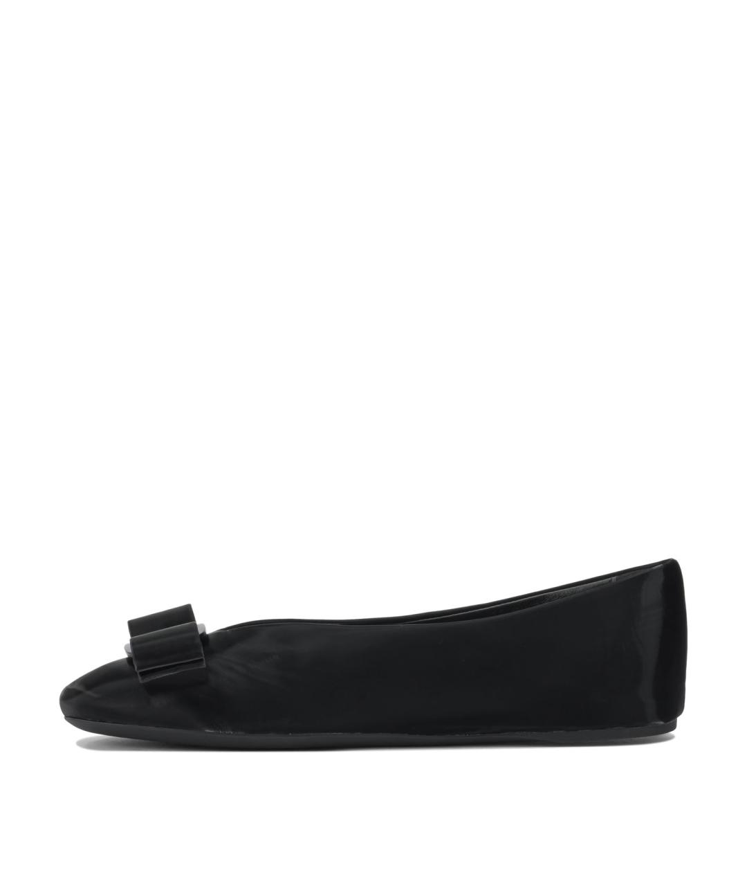 FERRAGAMO Черные кожаные балетки, фото 3