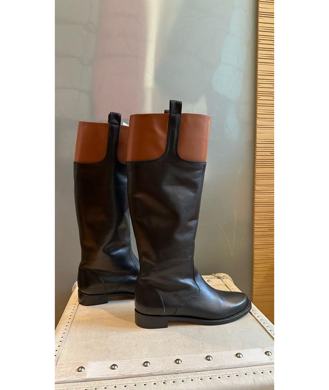 BALLY Черные кожаные сапоги, фото 4