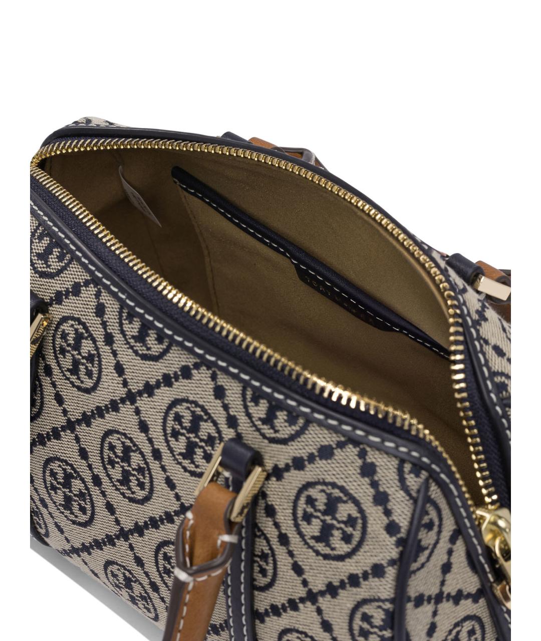 TORY BURCH Синяя хлопковая сумка с короткими ручками, фото 5