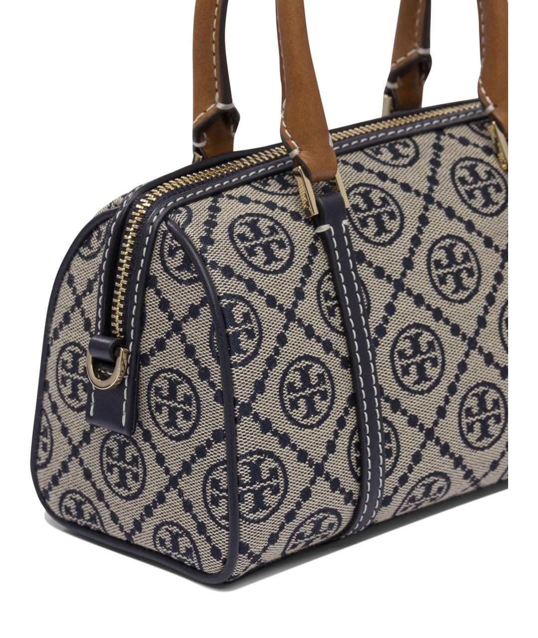 TORY BURCH Синяя хлопковая сумка с короткими ручками, фото 4