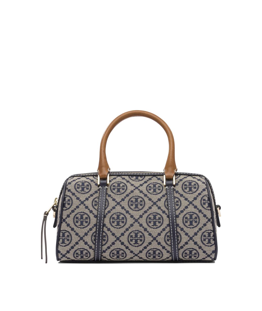 TORY BURCH Синяя хлопковая сумка с короткими ручками, фото 1