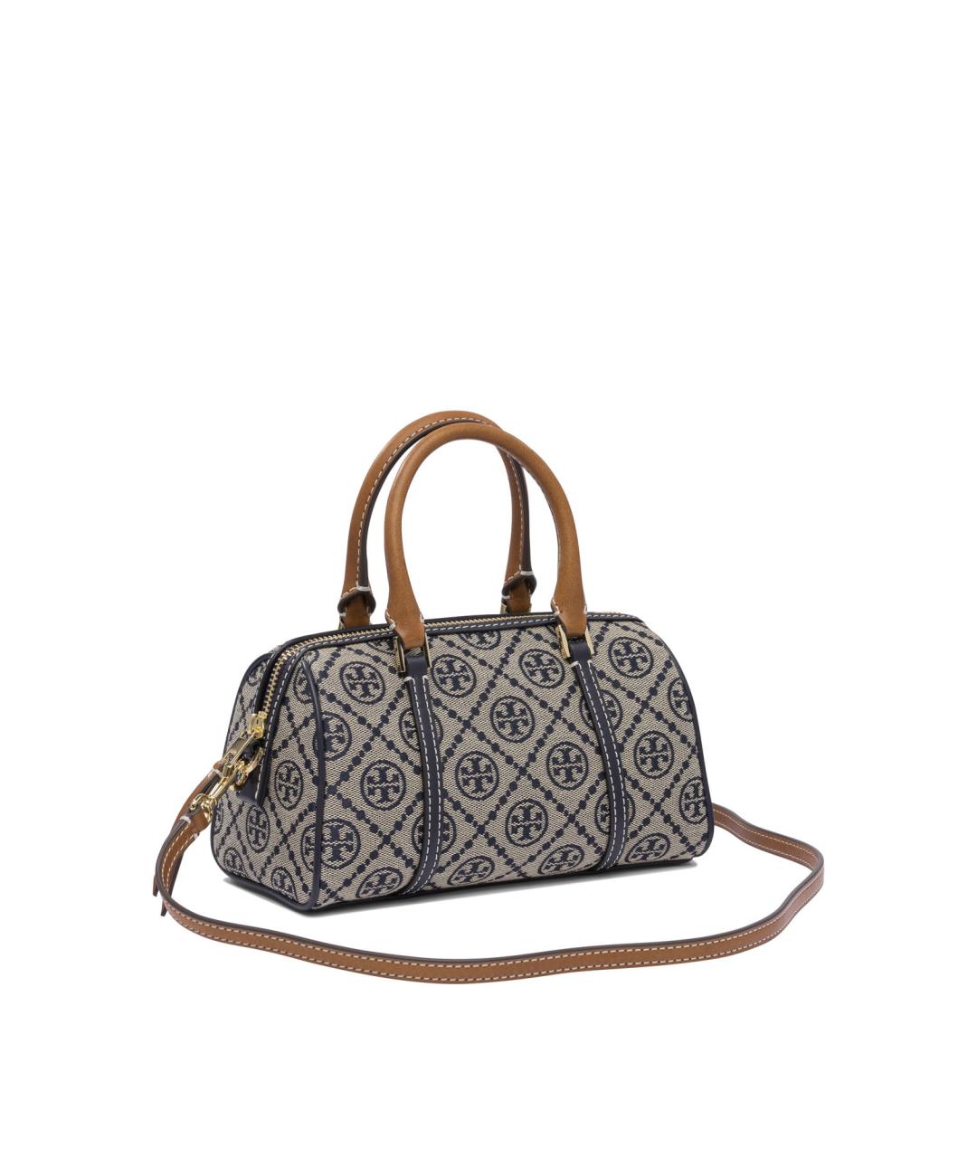 TORY BURCH Синяя хлопковая сумка с короткими ручками, фото 2