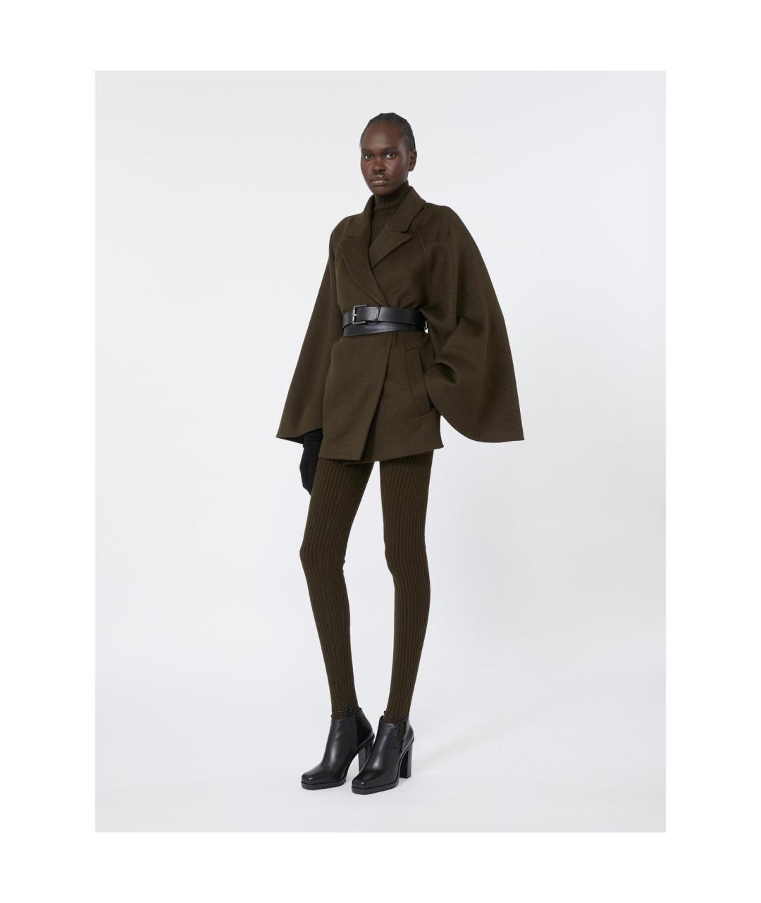 MAX MARA Зеленые атласное пальто, фото 4