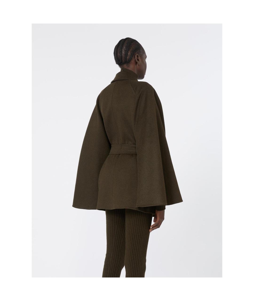 MAX MARA Зеленые атласное пальто, фото 3