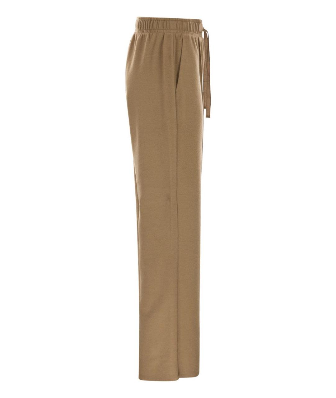 WEEKEND MAX MARA Бежевые полиэстеровые прямые брюки, фото 3