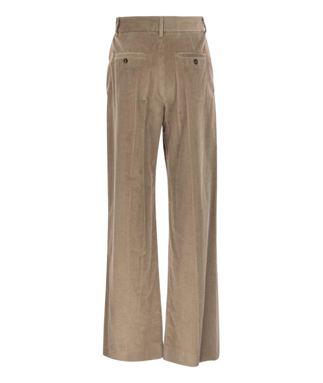 WEEKEND MAX MARA Бежевые хлопковые прямые брюки, фото 2