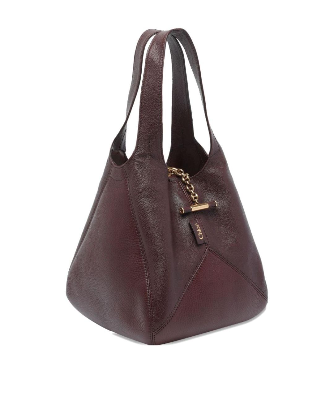 CHLOE Коричневая кожаная сумка через плечо, фото 3
