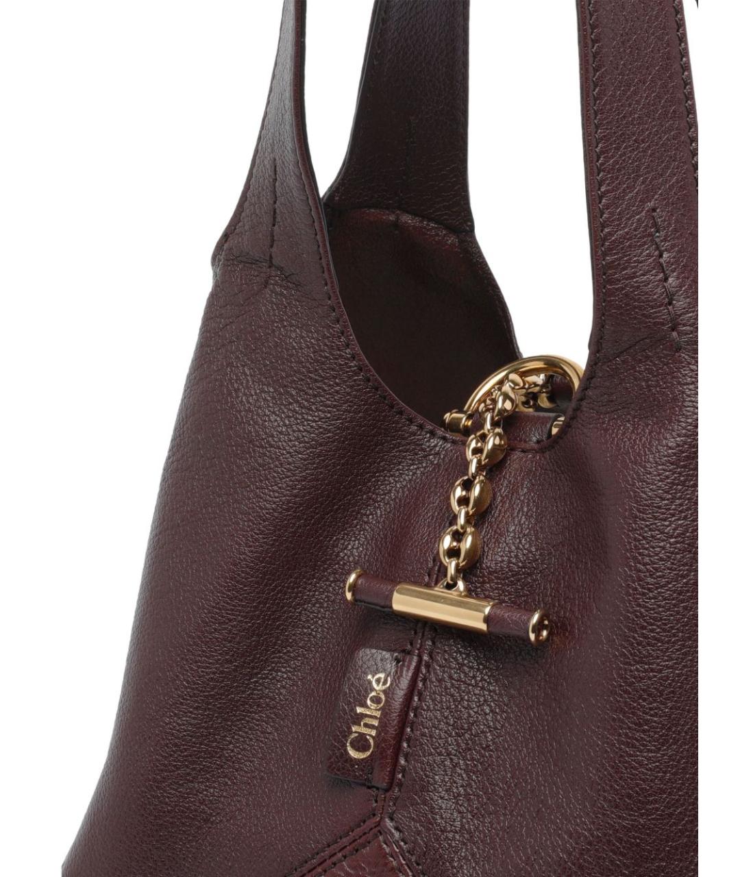 CHLOE Коричневая кожаная сумка через плечо, фото 4