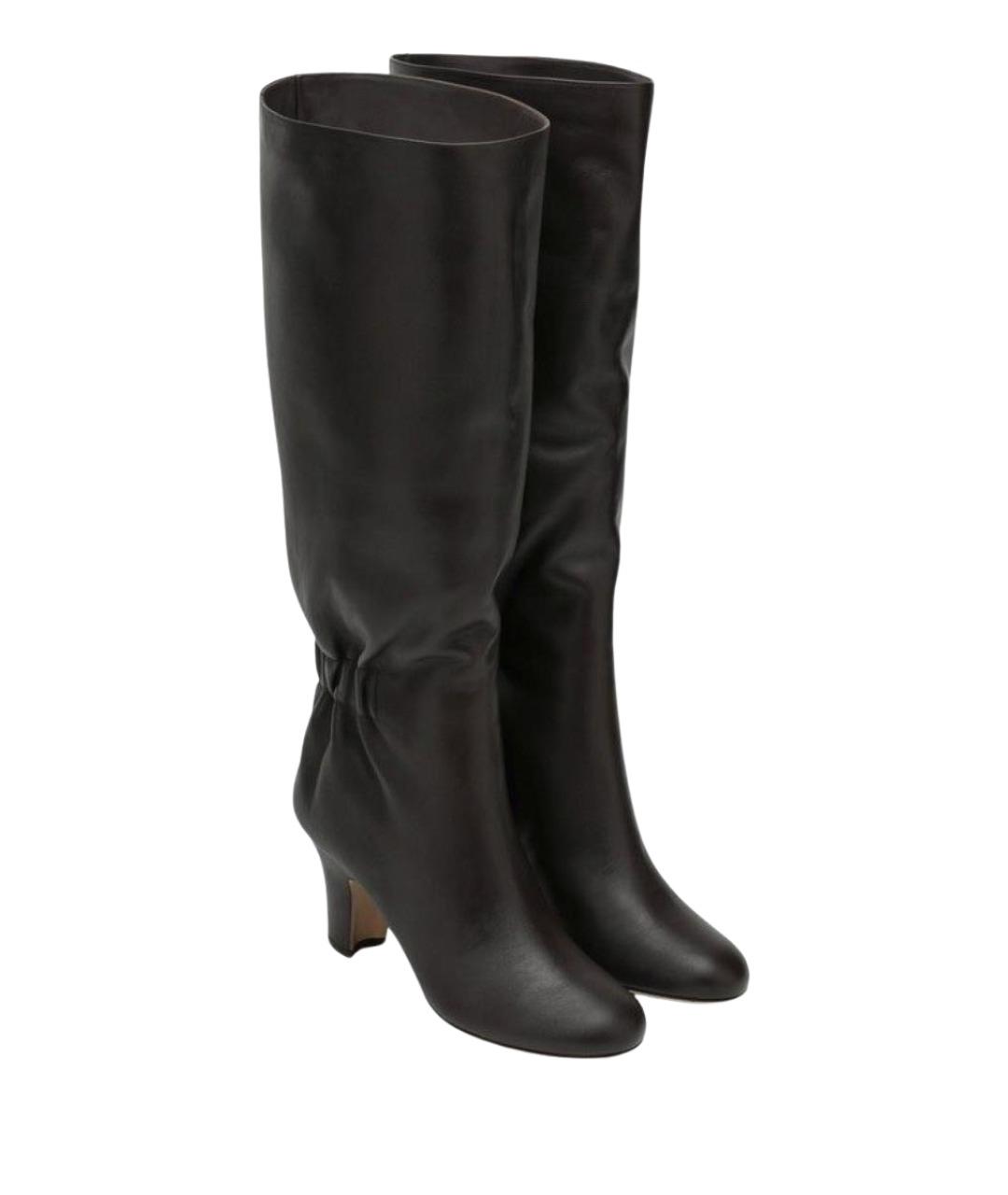 FERRAGAMO Черные кожаные сапоги, фото 2