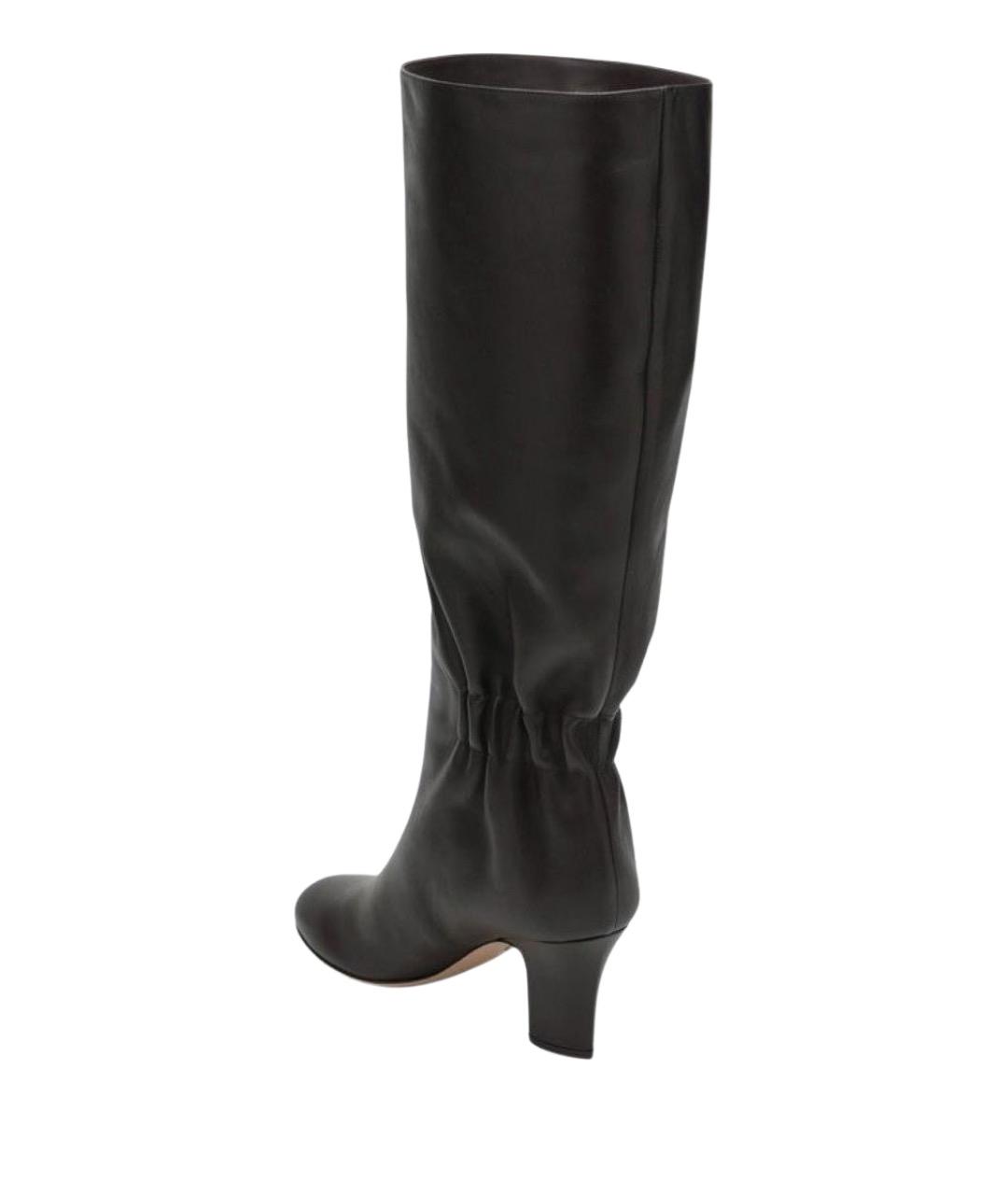 FERRAGAMO Черные кожаные сапоги, фото 3