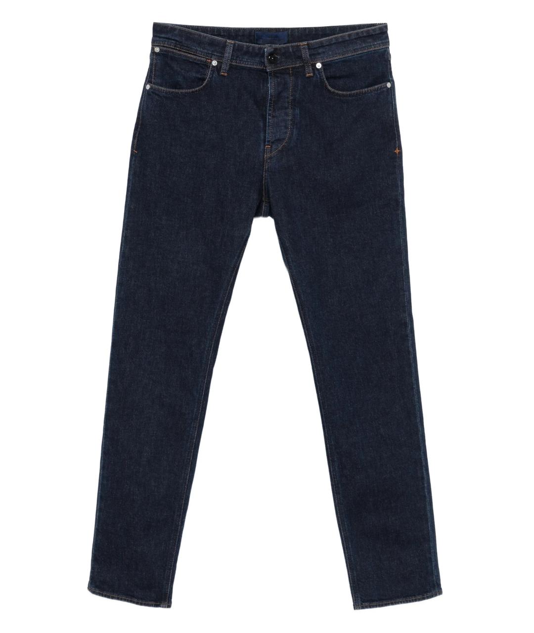 STONE ISLAND Синие хлопковые джинсы скинни, фото 1