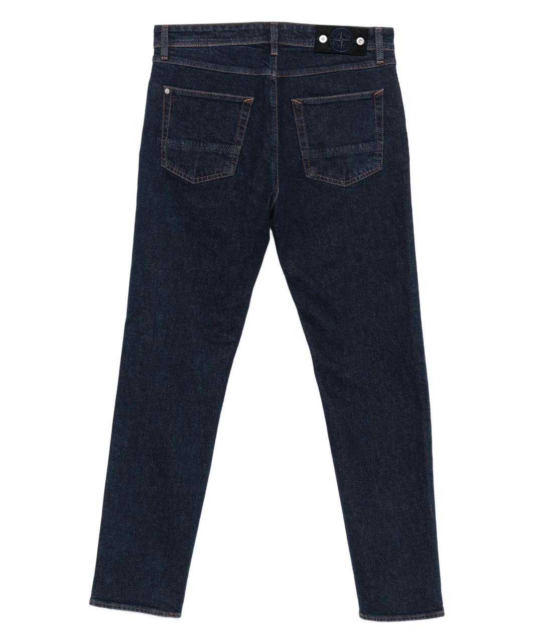 STONE ISLAND Синие хлопковые джинсы скинни, фото 2