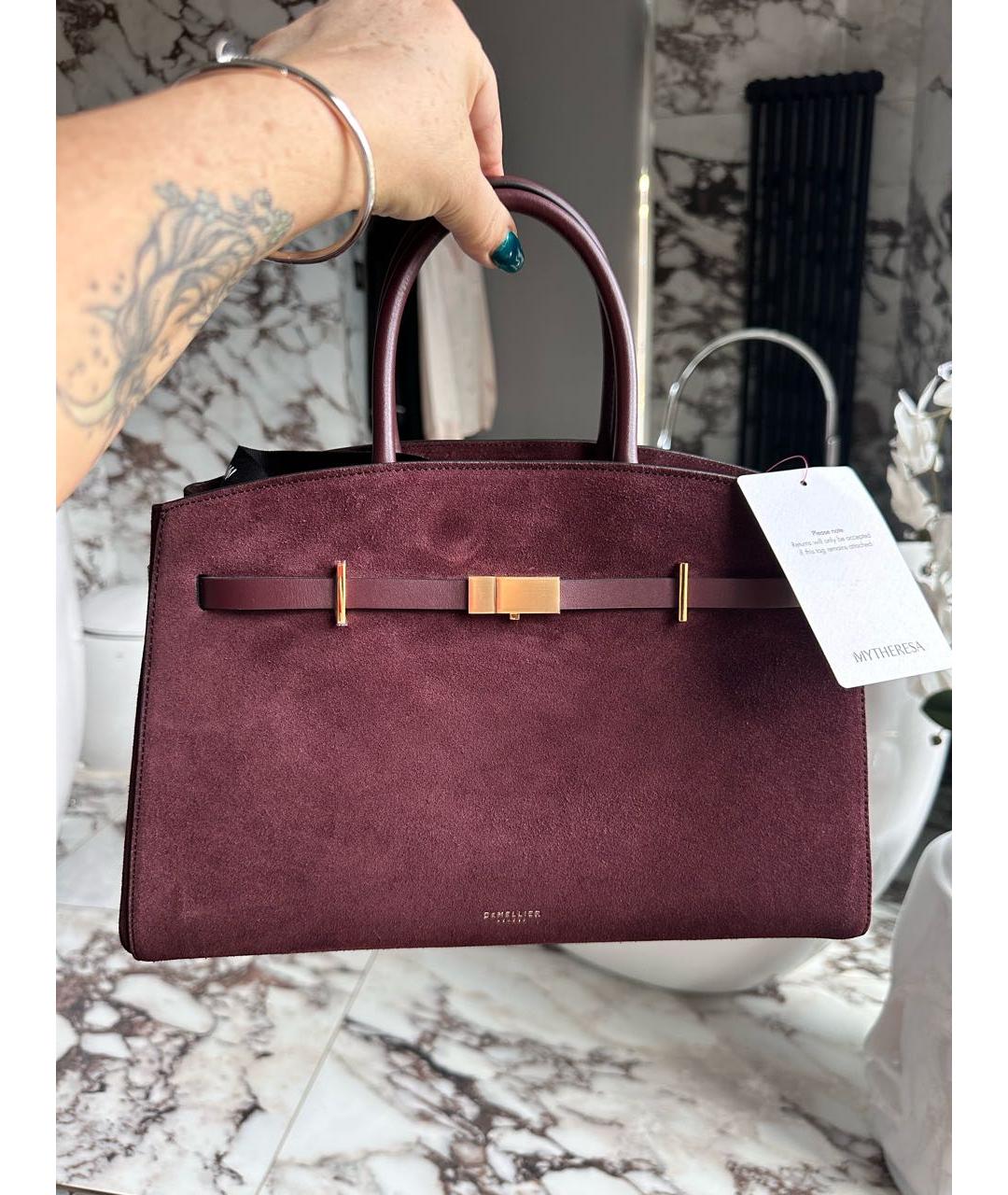 DEMELLIER Бордовая замшевая сумка через плечо, фото 5