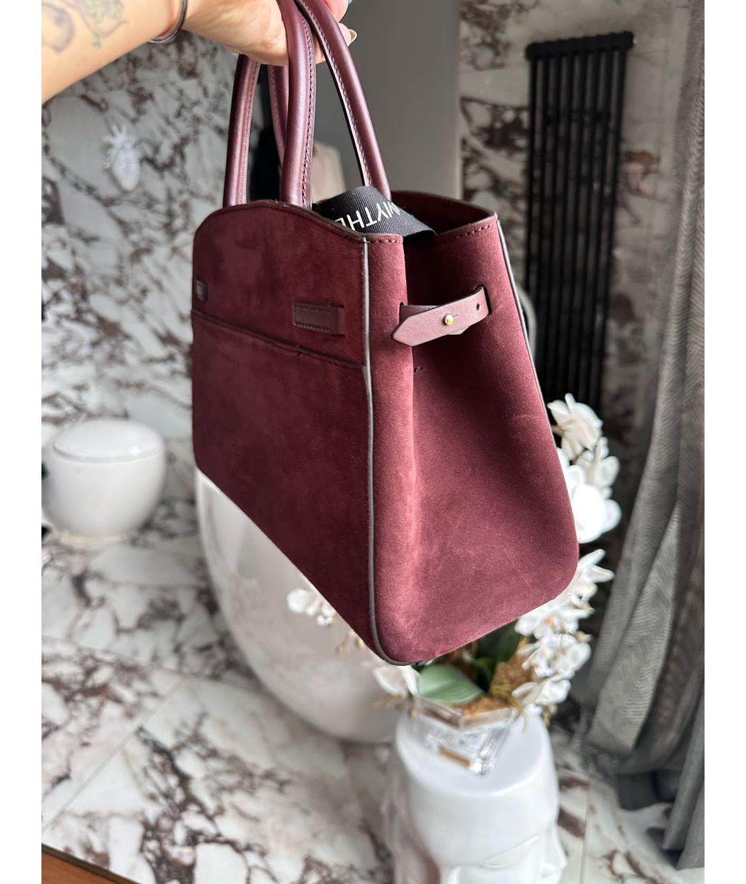 DEMELLIER Бордовая замшевая сумка через плечо, фото 8