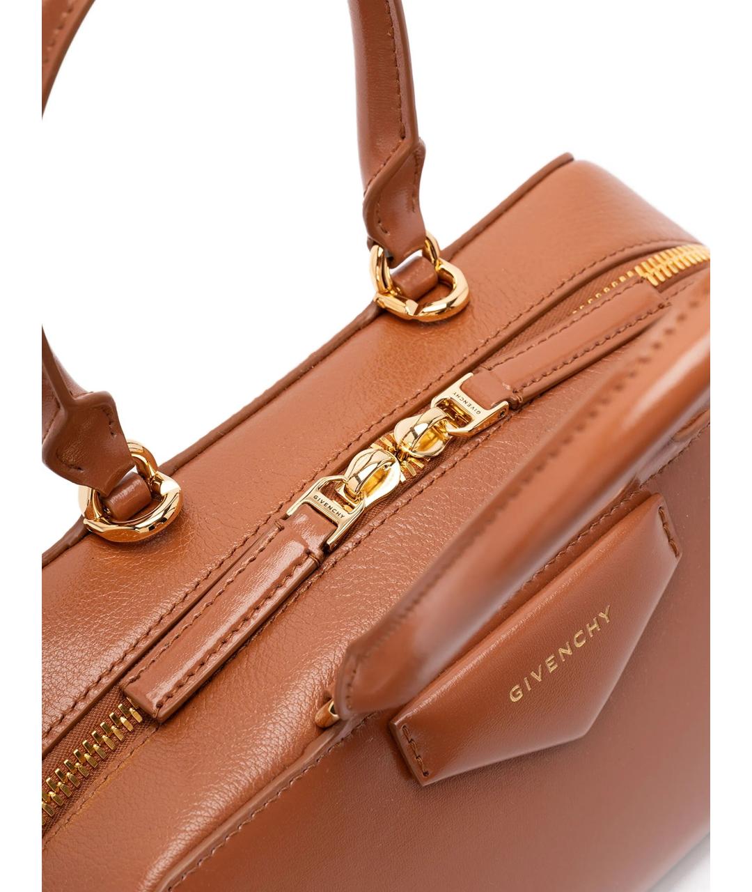 GIVENCHY Коричневая кожаная сумка с короткими ручками, фото 5