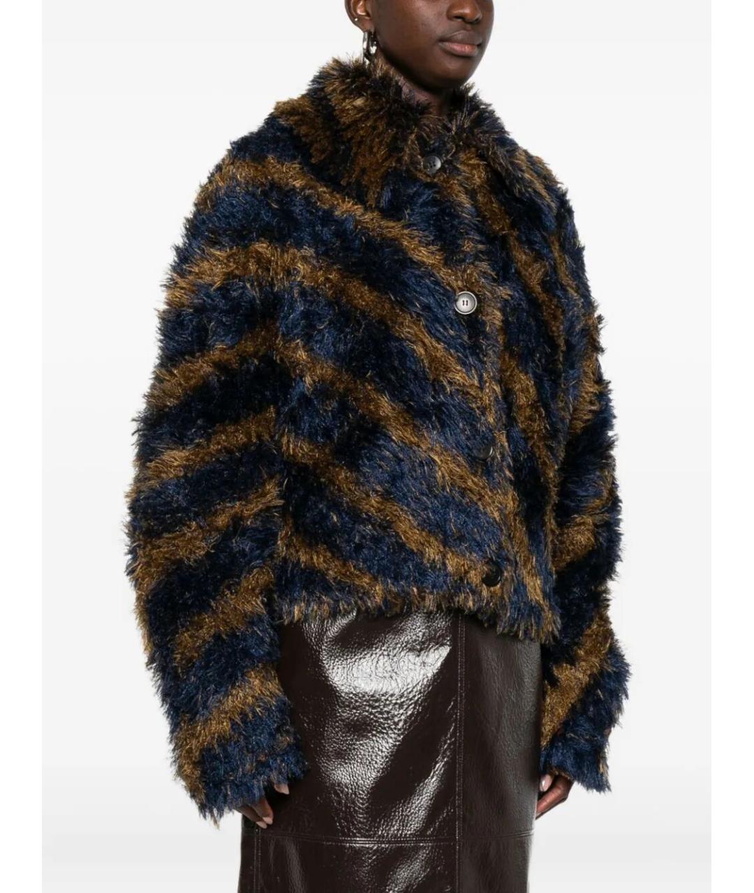 DRIES VAN NOTEN Мульти полиэстеровая шуба, фото 4