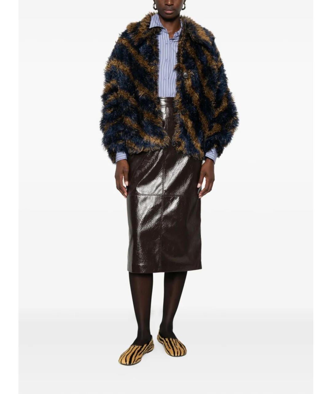 DRIES VAN NOTEN Мульти полиэстеровая шуба, фото 2