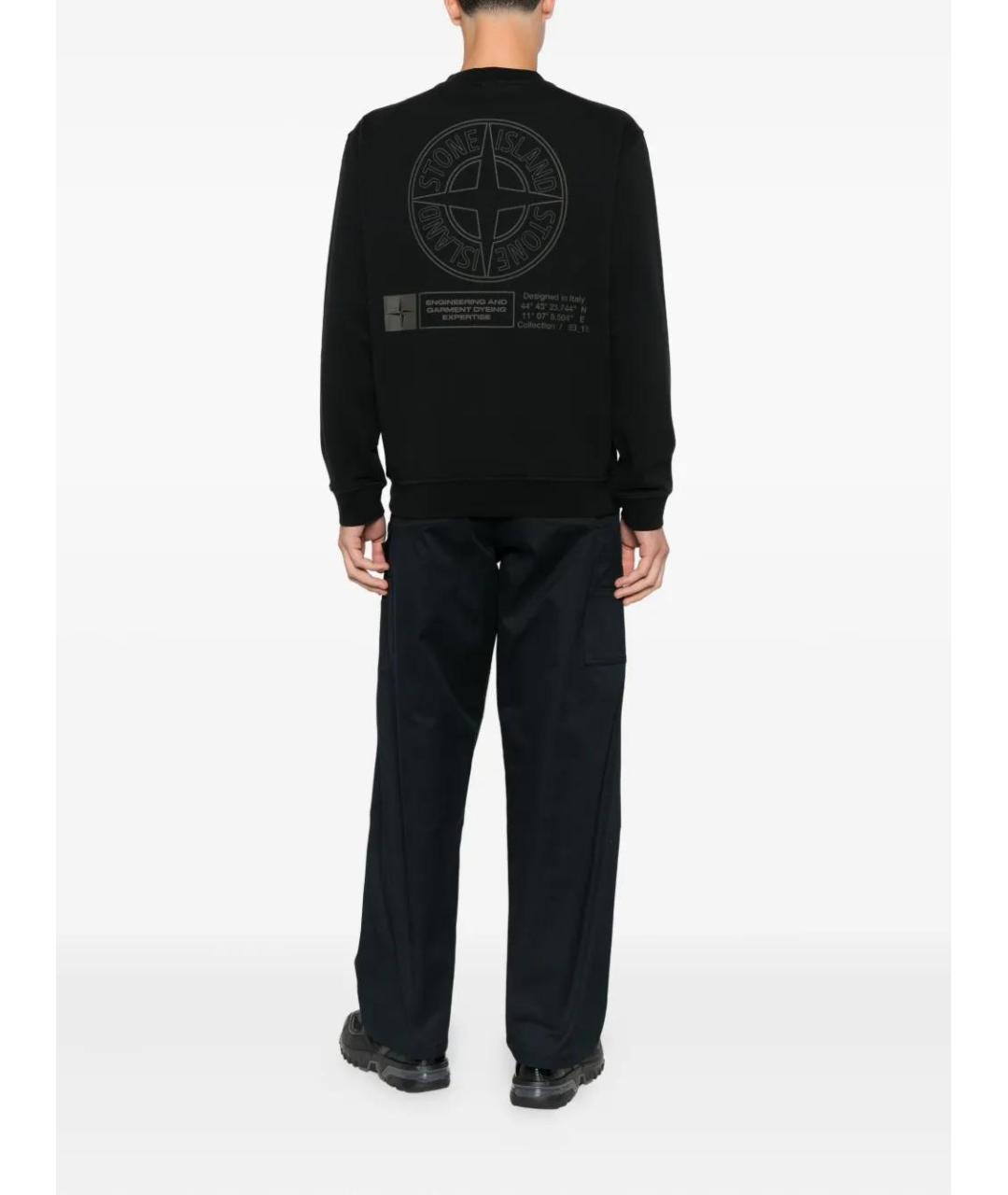 STONE ISLAND Черный хлопковый джемпер / свитер, фото 2