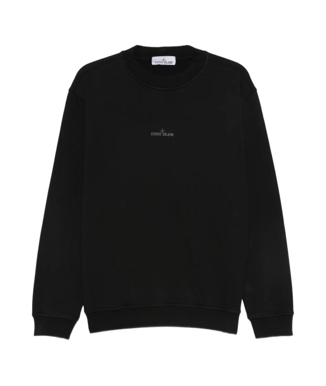 STONE ISLAND Черный хлопковый джемпер / свитер, фото 1
