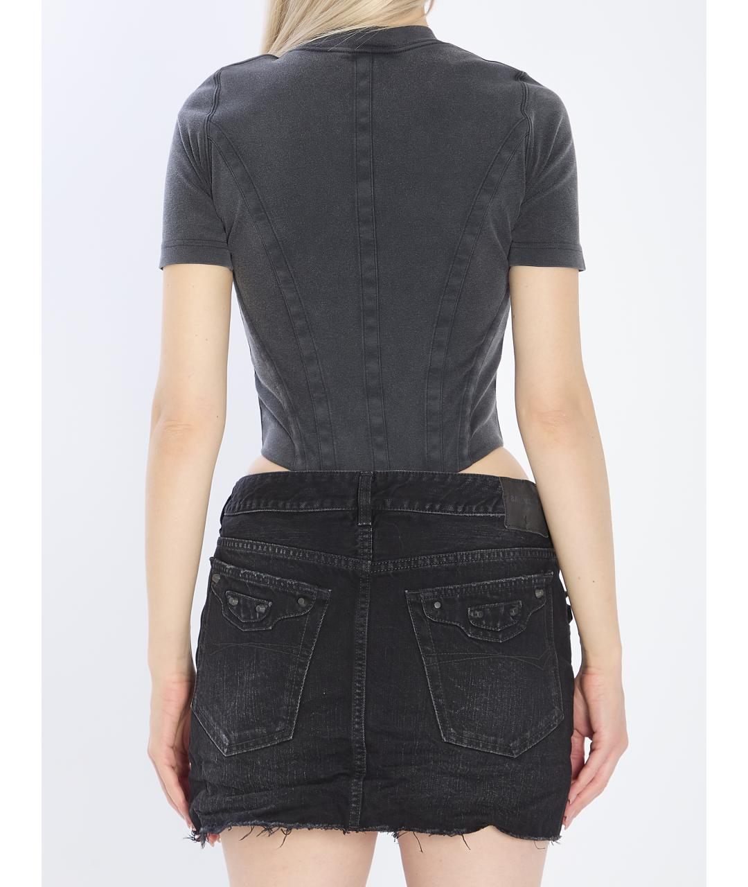 BALENCIAGA Черная хлопковая футболка, фото 4