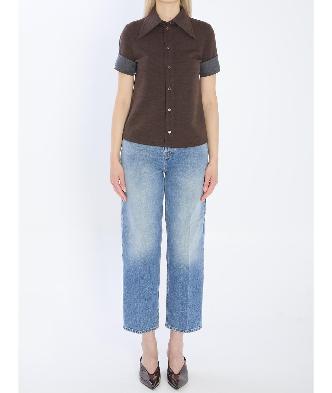 GUCCI Коричневая шерстяная рубашка, фото 6