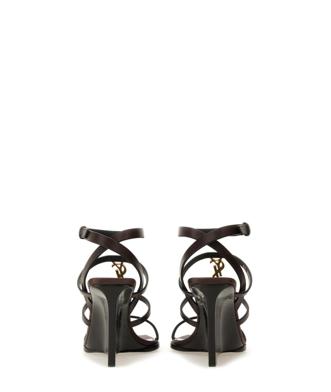 SAINT LAURENT Черные кожаные сандалии, фото 3