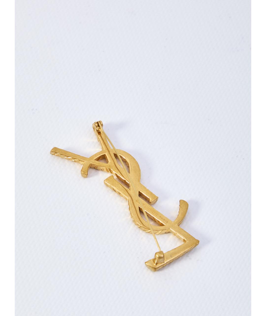SAINT LAURENT Золотая металлическая булавка / брошь, фото 2