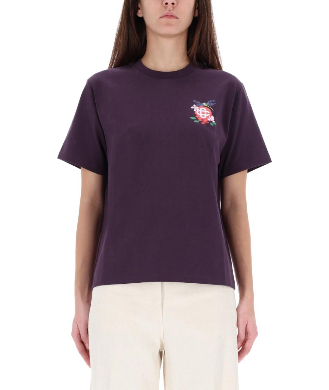 CASABLANCA Фиолетовая хлопковая футболка, фото 2