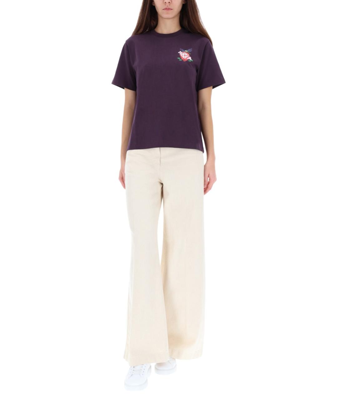 CASABLANCA Фиолетовая хлопковая футболка, фото 4