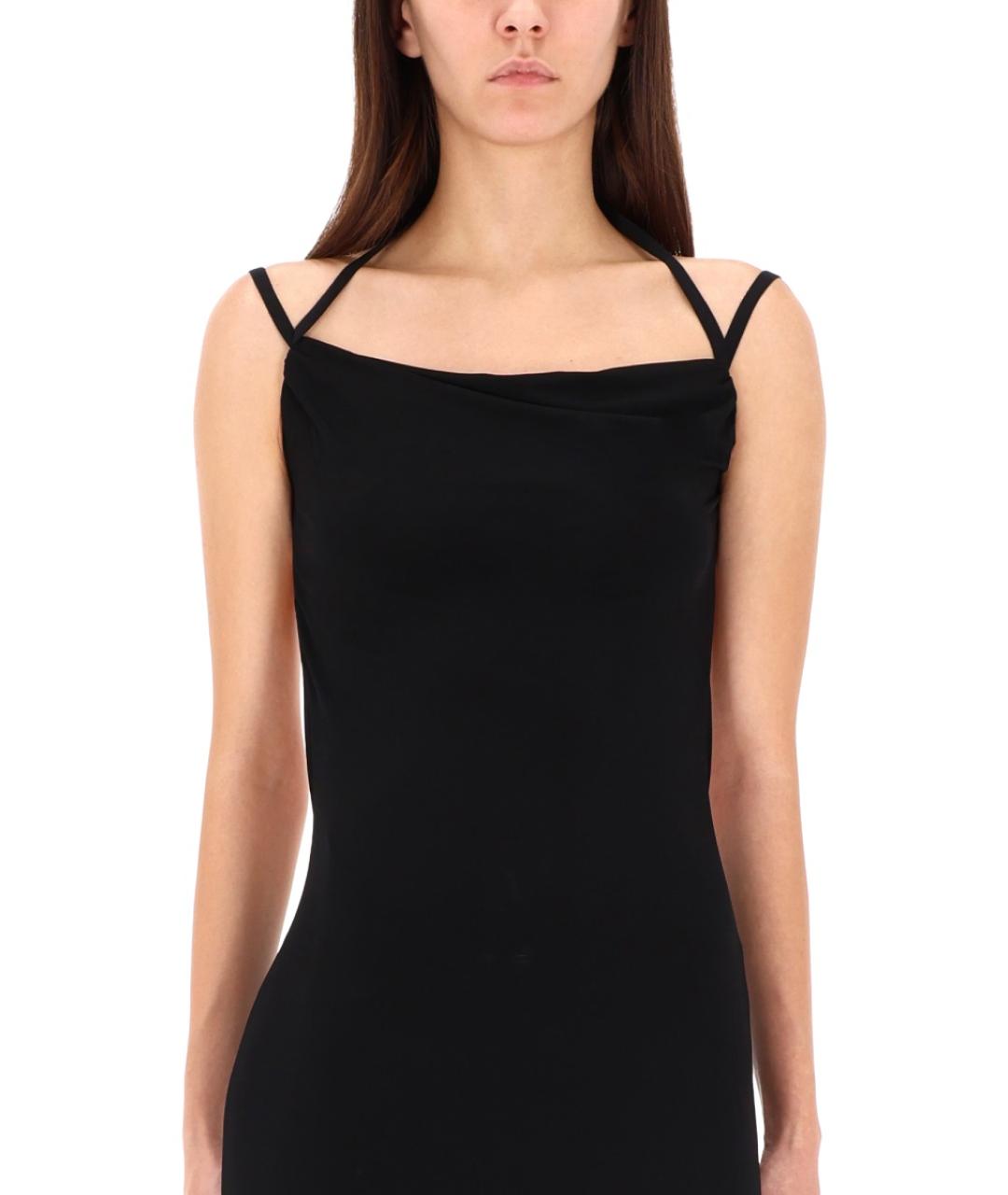 MARINE SERRE Черное вискозное вечернее платье, фото 4