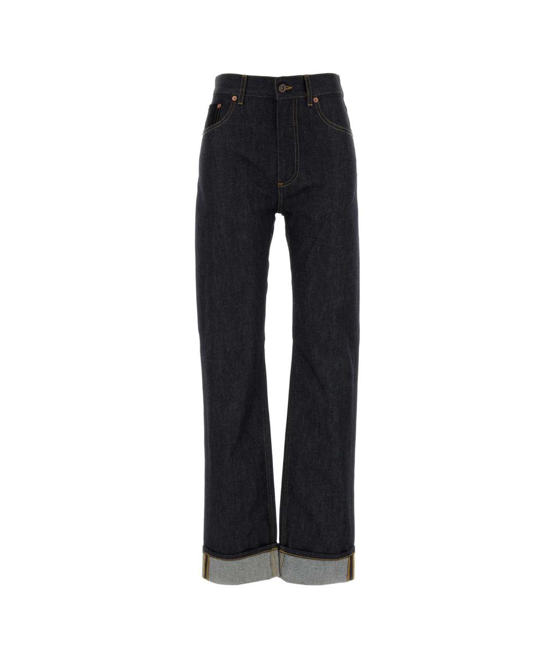 BOTTEGA VENETA Темно-синие хлопковые прямые джинсы, фото 1