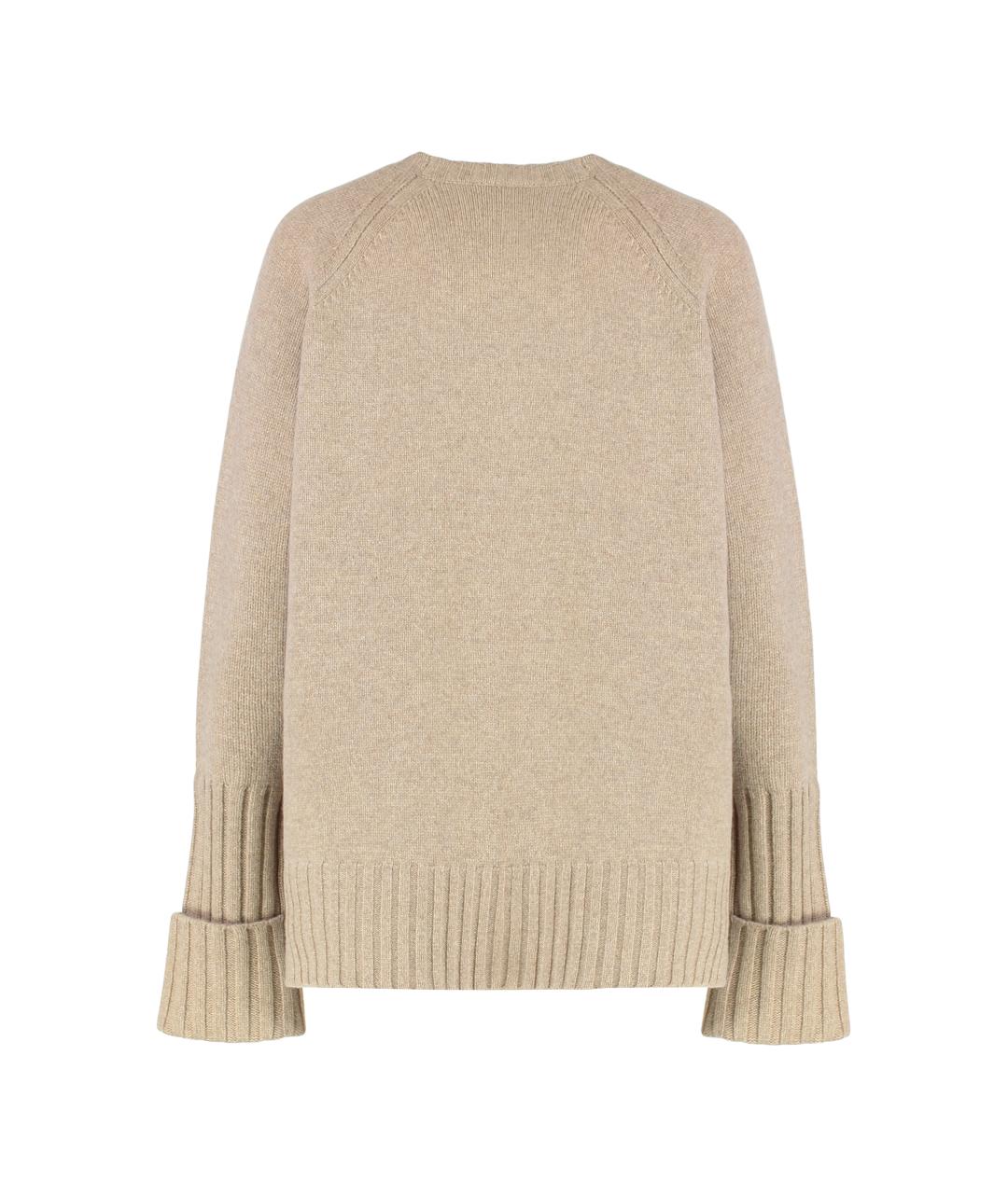 TORY BURCH Бежевый шерстяной джемпер / свитер, фото 2