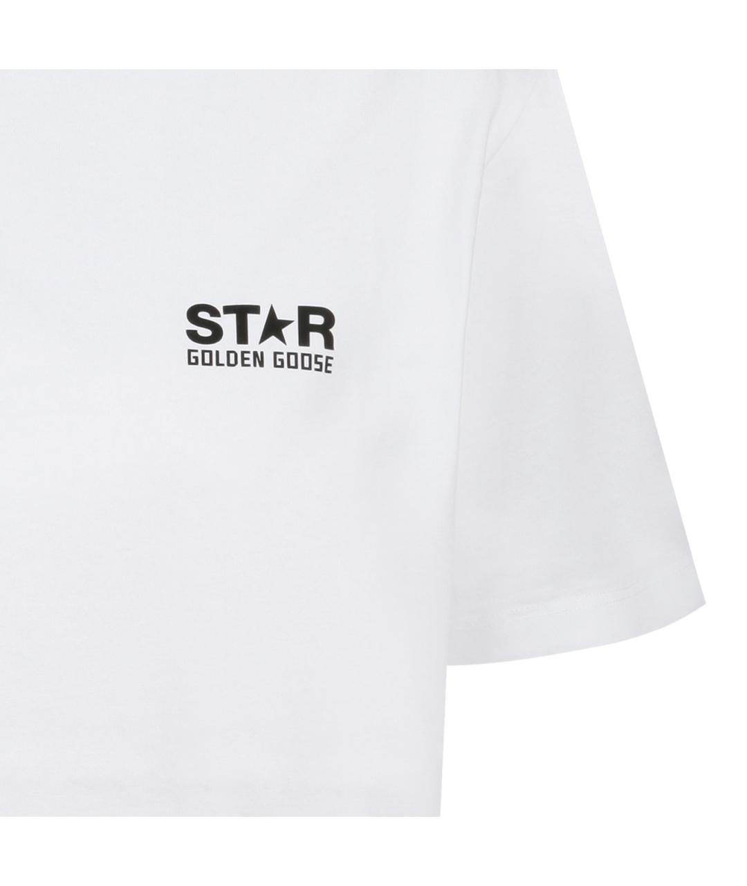 GOLDEN GOOSE DELUXE BRAND Белая хлопковая футболка, фото 4
