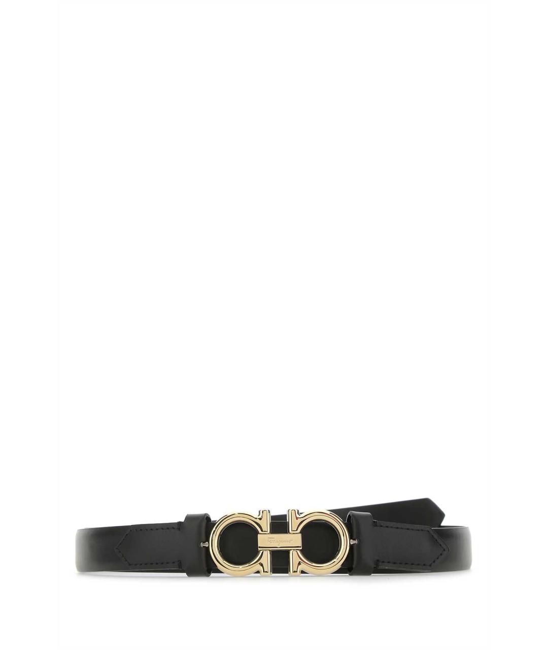 FERRAGAMO Черный кожаный ремень, фото 1