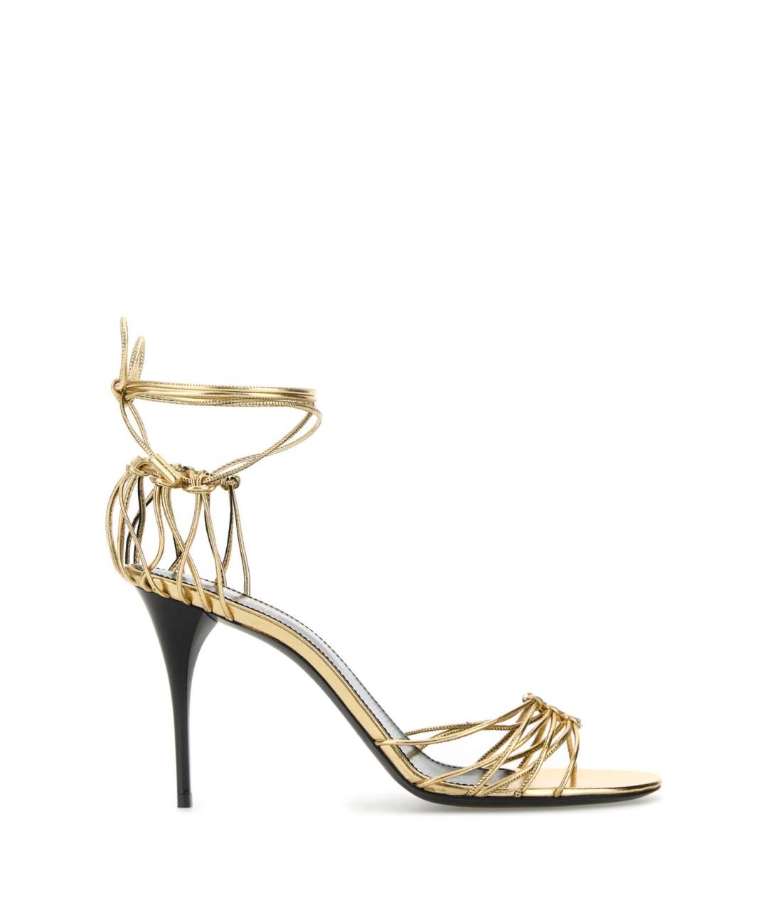 SAINT LAURENT Золотые кожаные туфли, фото 1