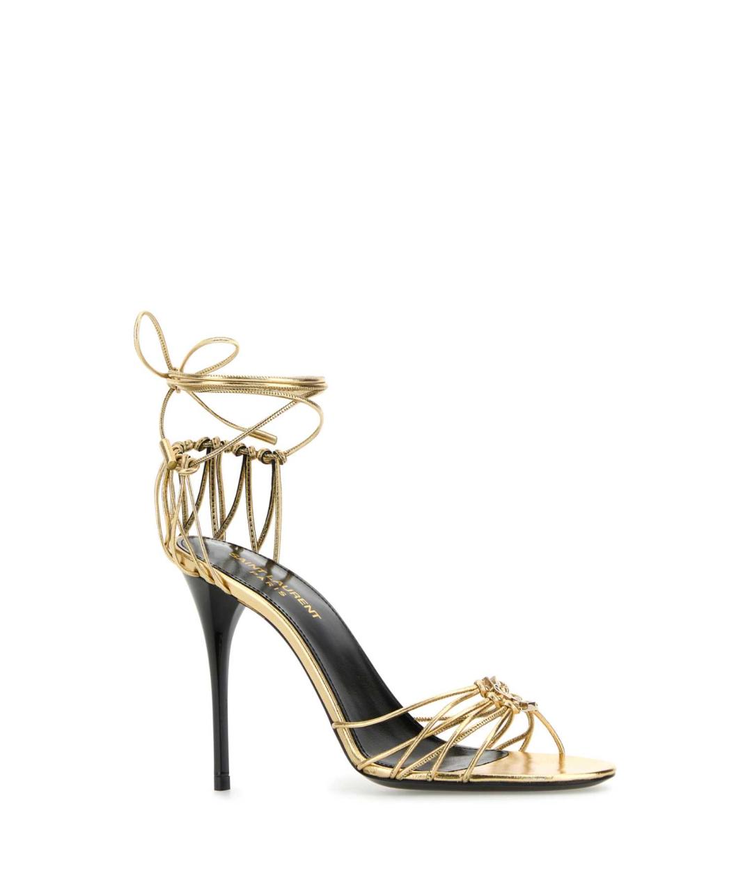 SAINT LAURENT Золотые кожаные туфли, фото 2