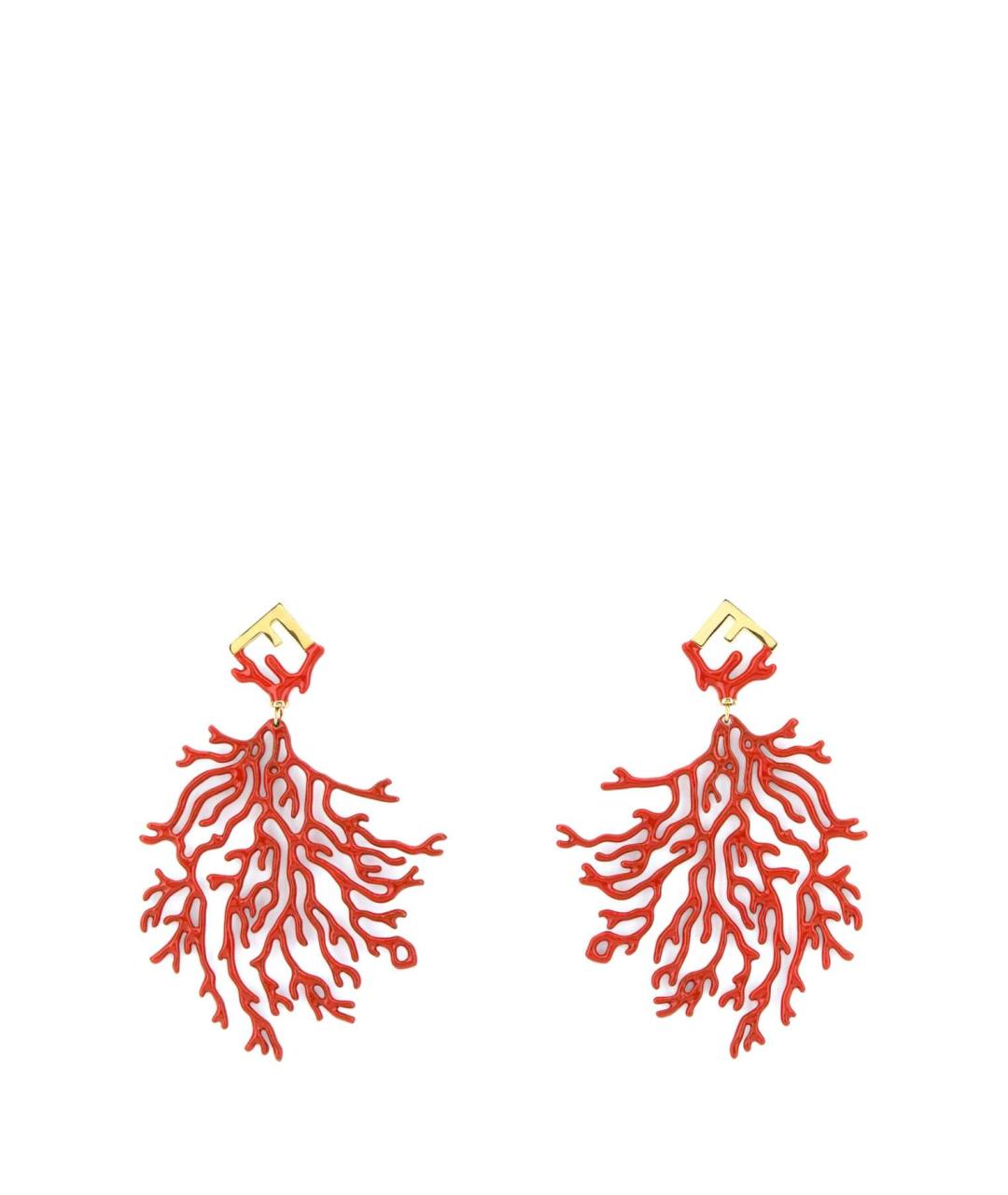 FENDI Красные металлические серьги, фото 1