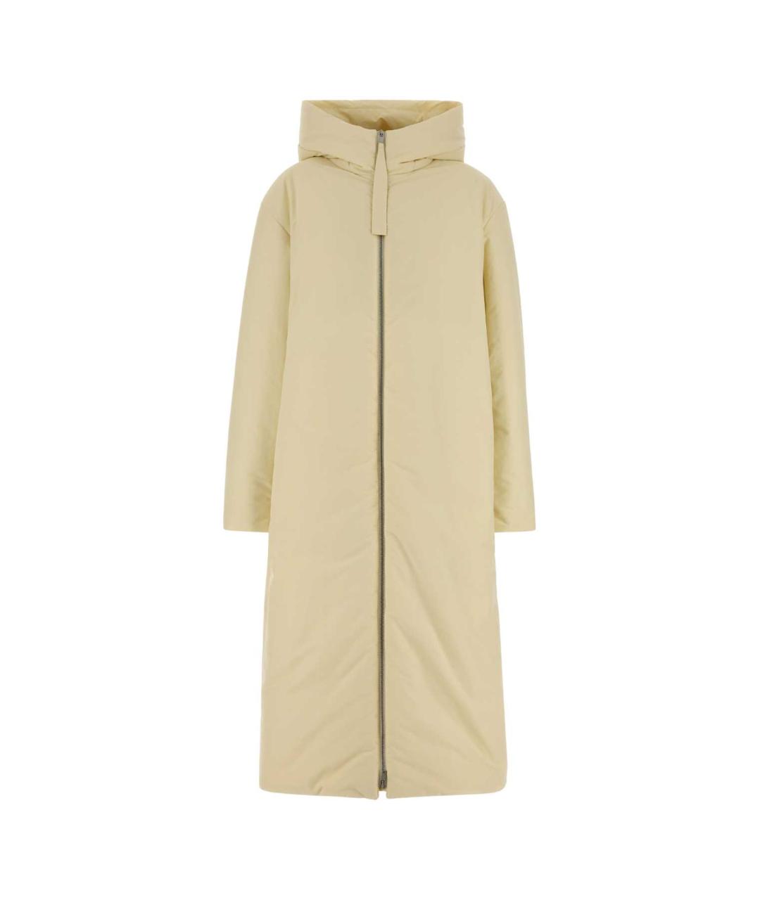 JIL SANDER Желтый синтетический пуховик, фото 1
