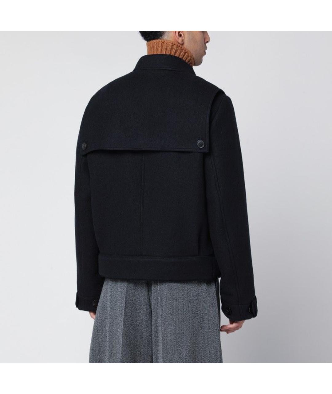 DRIES VAN NOTEN Синее шерстяное пальто, фото 3