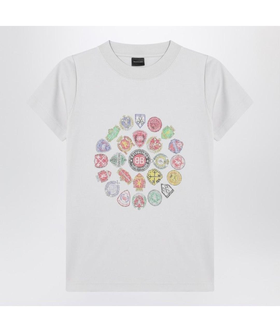 BALENCIAGA Белая хлопковая футболка, фото 2